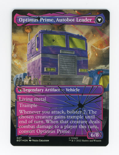 Optimus Prime, Hero // Optimus Prime, Autobot Leader — Borderless|Shattered Glass|Foil — ID 19283
