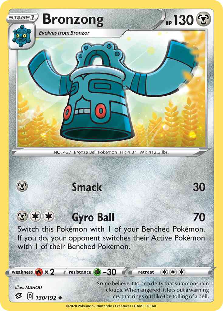 Bronzong - 130/192 - Uncommon [swsh2-130] [Reverse Holo]