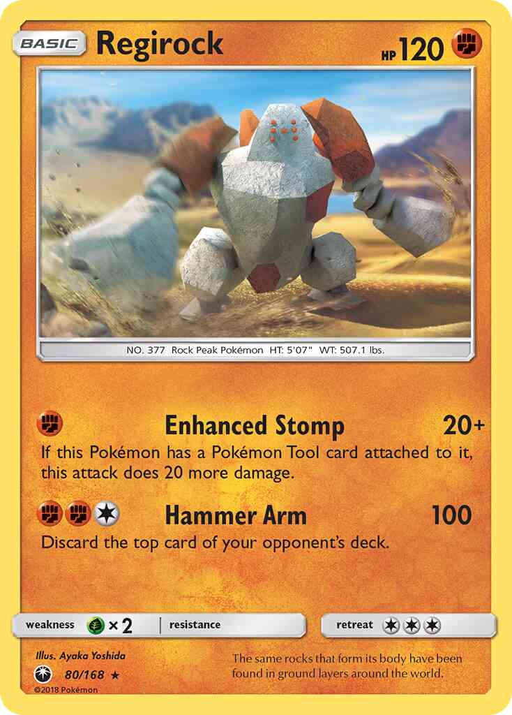 Regirock - 80/168 - Rare [sm7-80] [Non-Holo]
