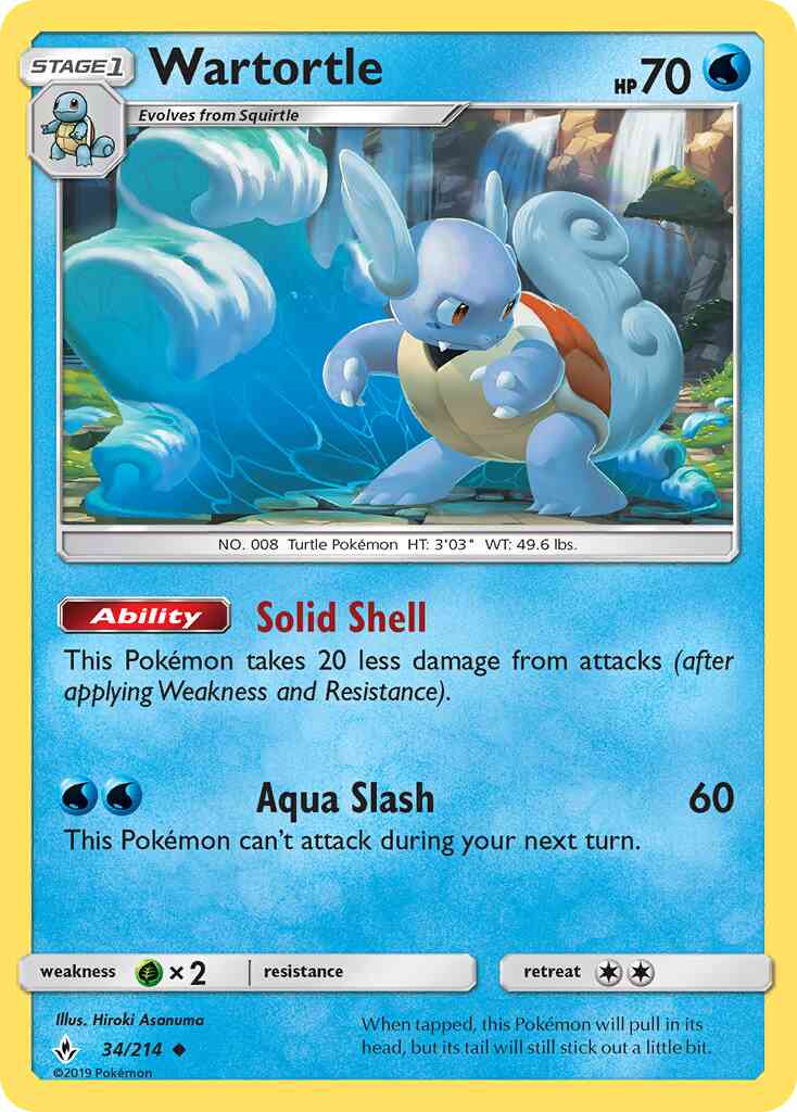 Wartortle - 34/214 - Uncommon [sm10-34] [Reverse Holo]