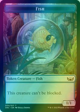 Citizen Token (12) // Fish Token (04) [Streets of New Capenna: Tokens] [Foil]