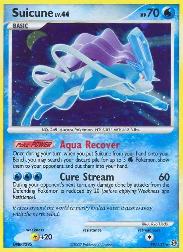 Suicune - 19/132 - Rare Holo [dp3-19] [Reverse Holo]