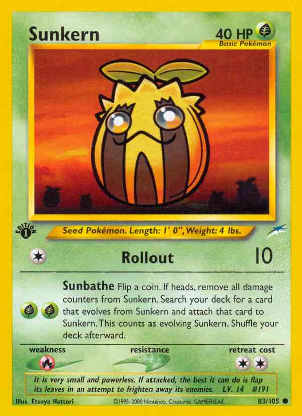 Sunkern - 83/105 - Common - 1st Edition [neo4-83] [Non-Holo]