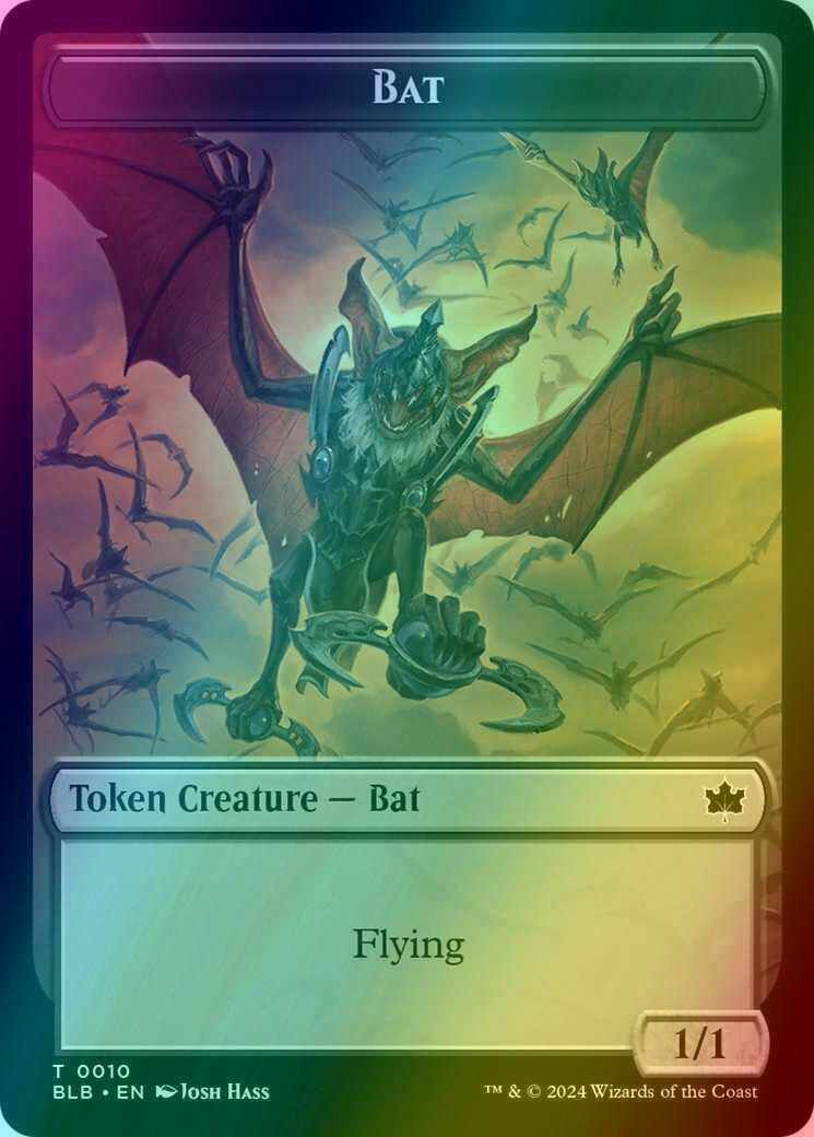 Bat Token (10) // Warren Warleader Token (05) [Bloomburrow: Tokens] [Foil]