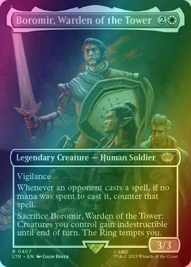 Boromir, Warden of the Tower [407] [Borderless] [The Lord of the Rings: Tales of Middle-earth] [Foil]