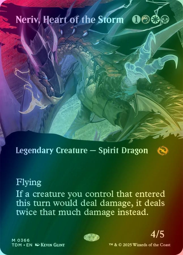 Neriv, Heart of the Storm [366] [Borderless] [Clan] [Tarkir: Dragonstorm] [Foil]