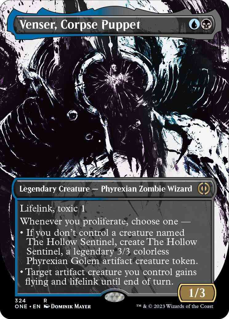 Venser, Corpse Puppet [324] [Borderless] [Ichor] [Phyrexia: All Will Be One] [Non-Foil]