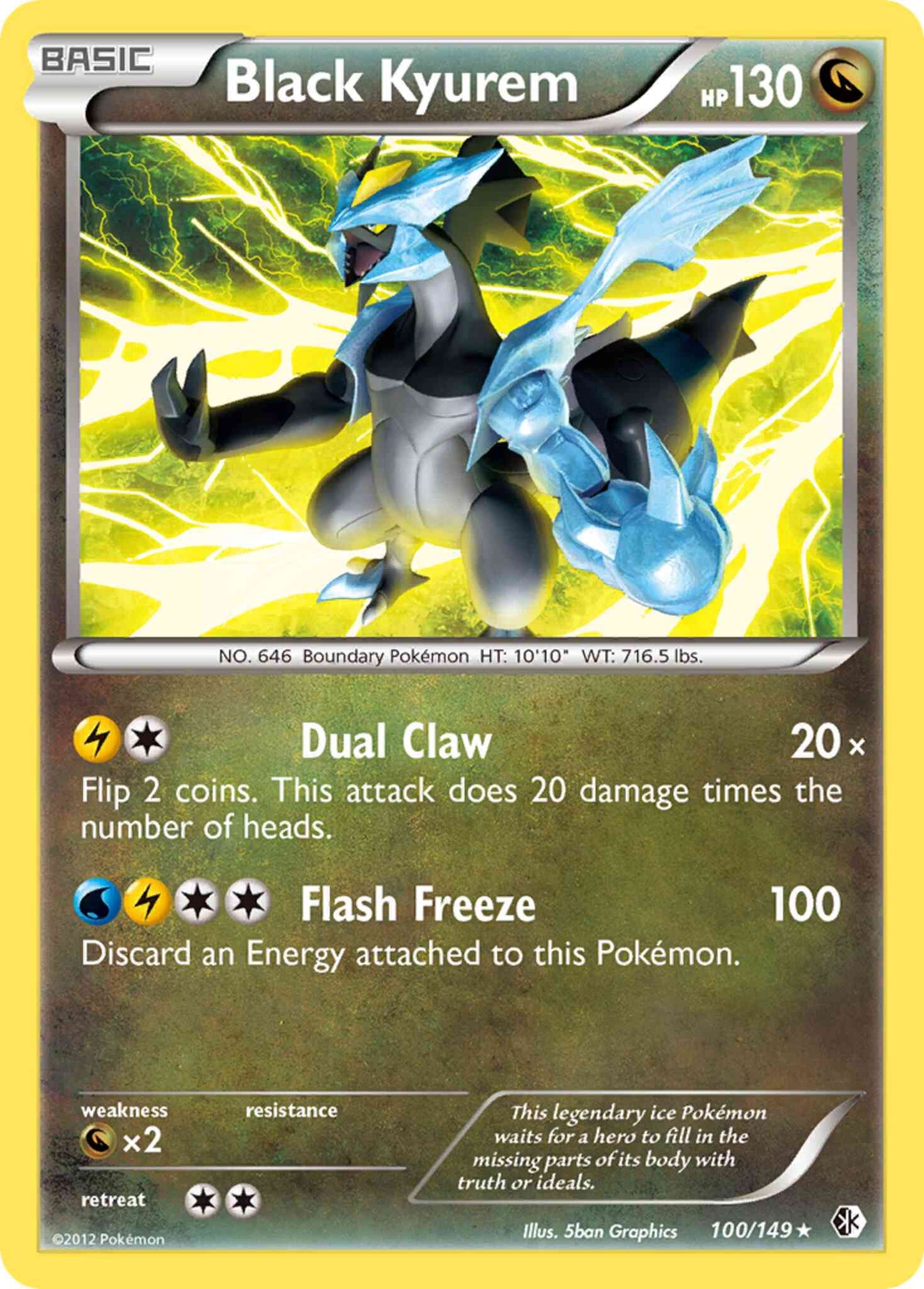 Black Kyurem - 100/149 - Rare [bw7-100] [Non-Holo]