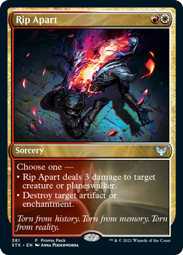 Rip Apart [381] [Dark Frame Promo Pack] [Strixhaven: School of Mages] [Non-Foil]