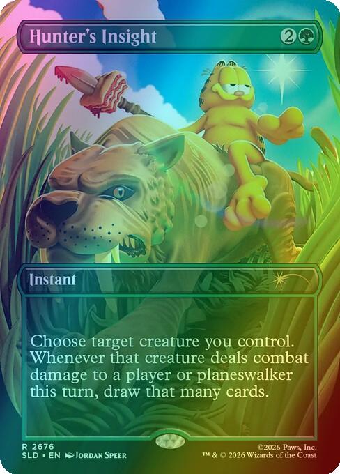 Hunter's Insight [2676] [Borderless] [Garfield: Entertain You] [Secret Lair Drop] [Foil]