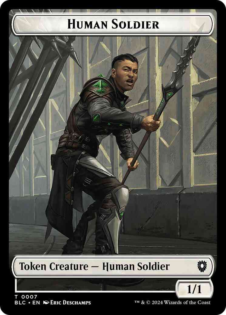 Human Soldier Token (07) // Wolf Token (35) [Bloomburrow: Commander: Tokens] [Non-Foil]