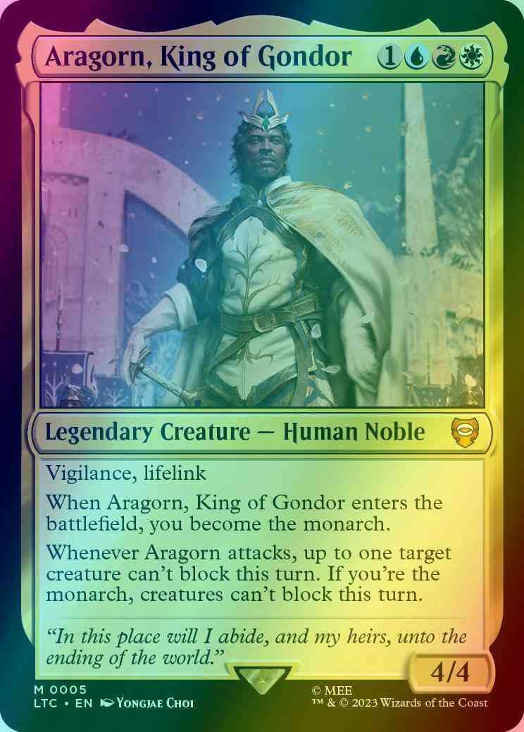 Aragorn, King of Gondor [5] [The Lord of the Rings: Tales of Middle-earth: Commander] [Foil]