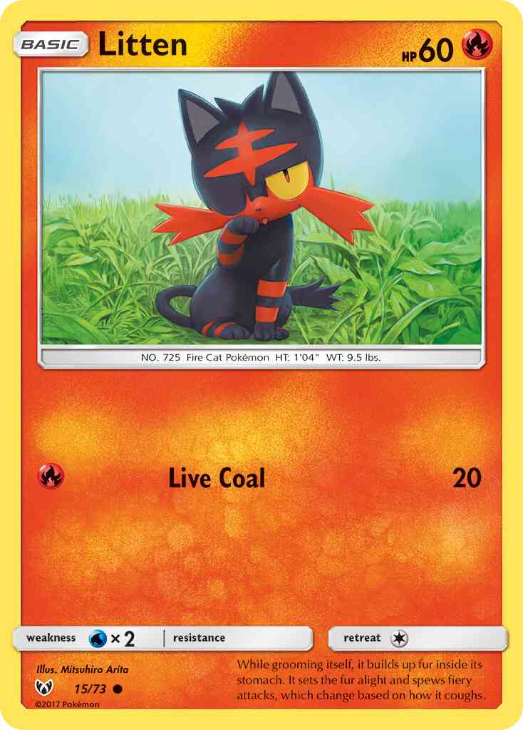 Litten - 15/73 - Common [sm35-15] [Reverse Holo]