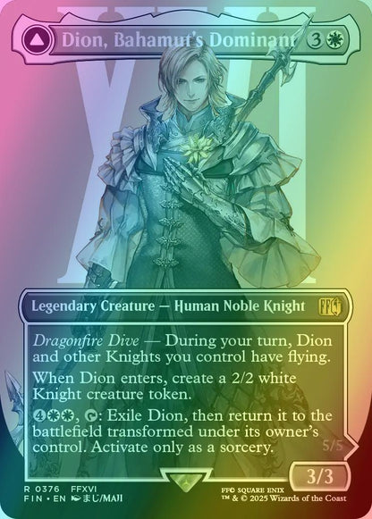 Dion, Bahamut's Dominant // Bahamut, Warden of Light [376] [Borderless]  [Character] [FINAL FANTASY] [Foil] – Face to Face Games