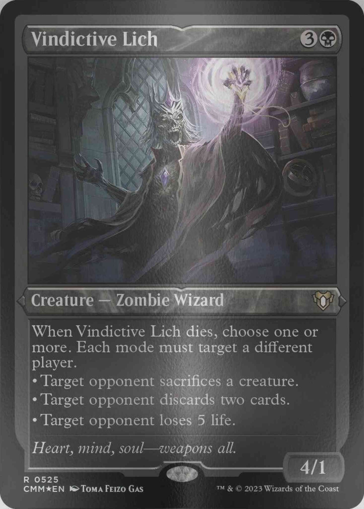 Vindictive Lich [525] [Commander Masters] [Etched Foil]