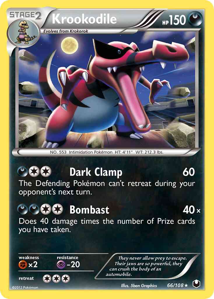 Krookodile - 66/108 - Rare Holo [bw5-66] [Holo]