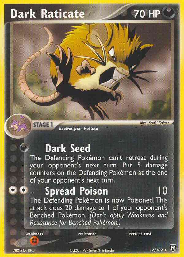 Dark Raticate - 17/109 - Rare [ex7-17] [Reverse Holo]