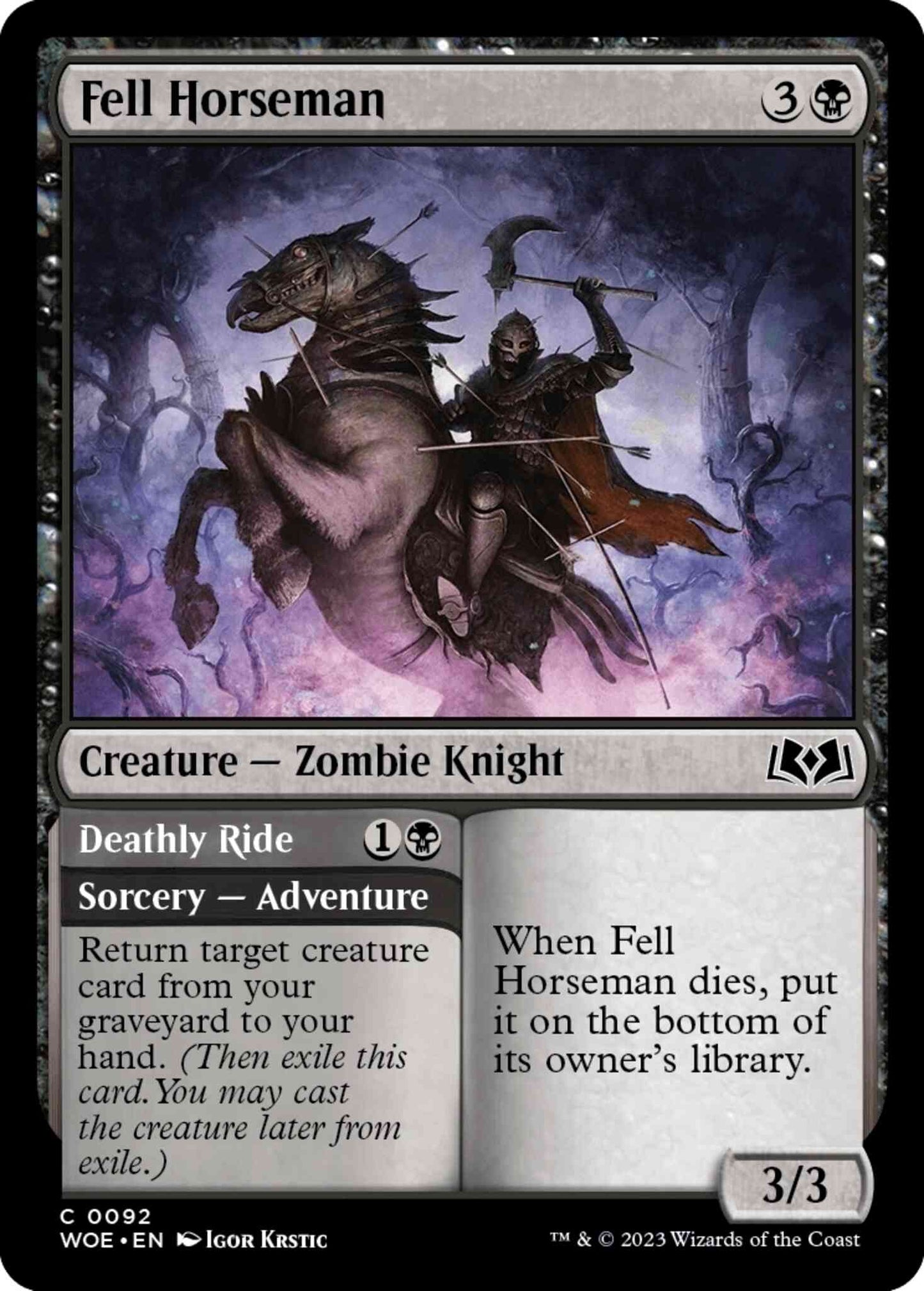 Fell Horseman // Deathly Ride [92] [Wilds of Eldraine] [Non-Foil]