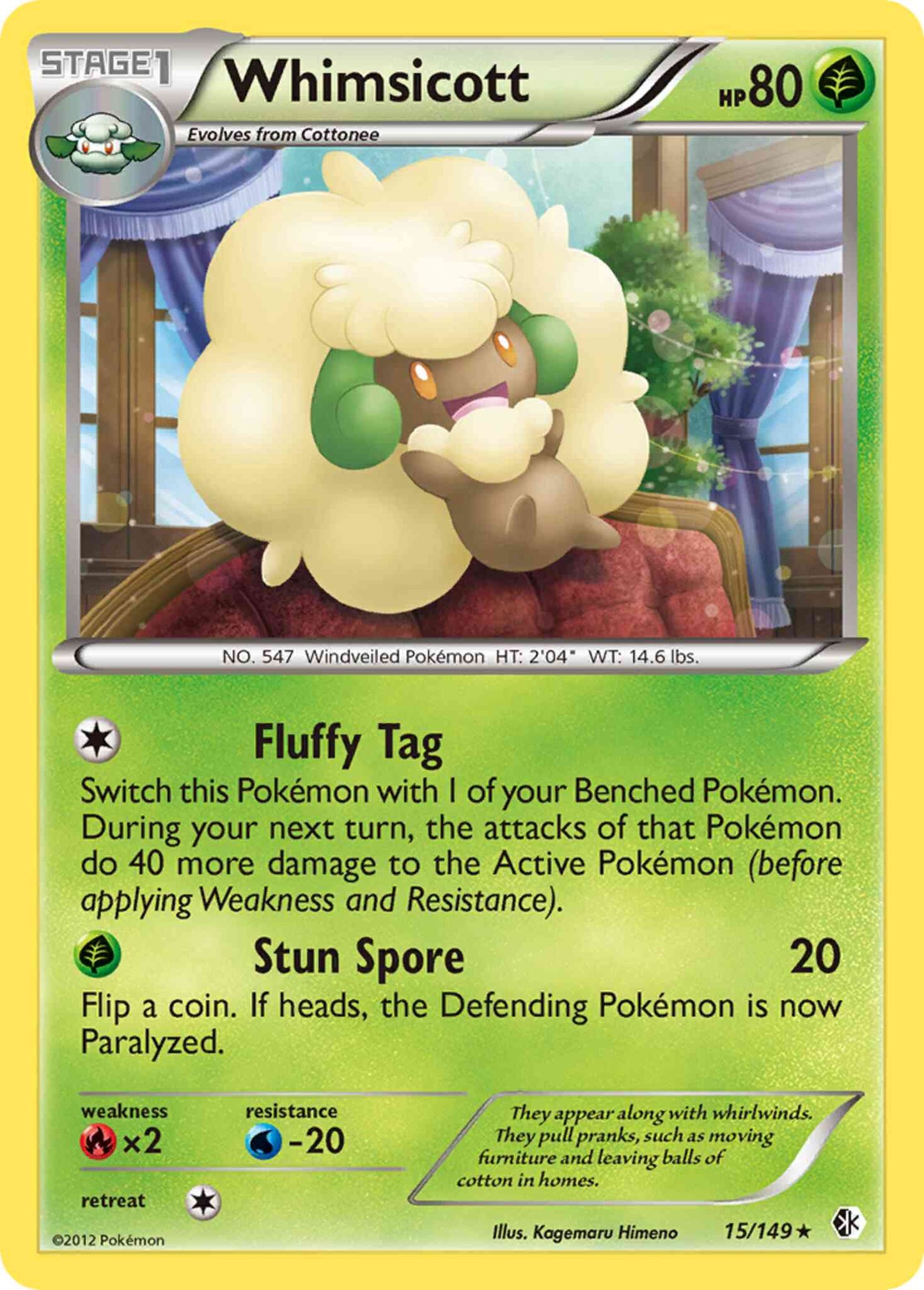 Whimsicott - 15/149 - Rare [bw7-15] [Reverse Holo]