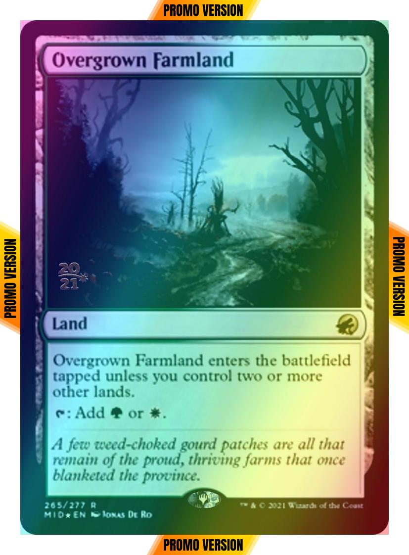 Overgrown Farmland [Prerelease] [265s] [Innistrad: Midnight Hunt Promos] [Foil]