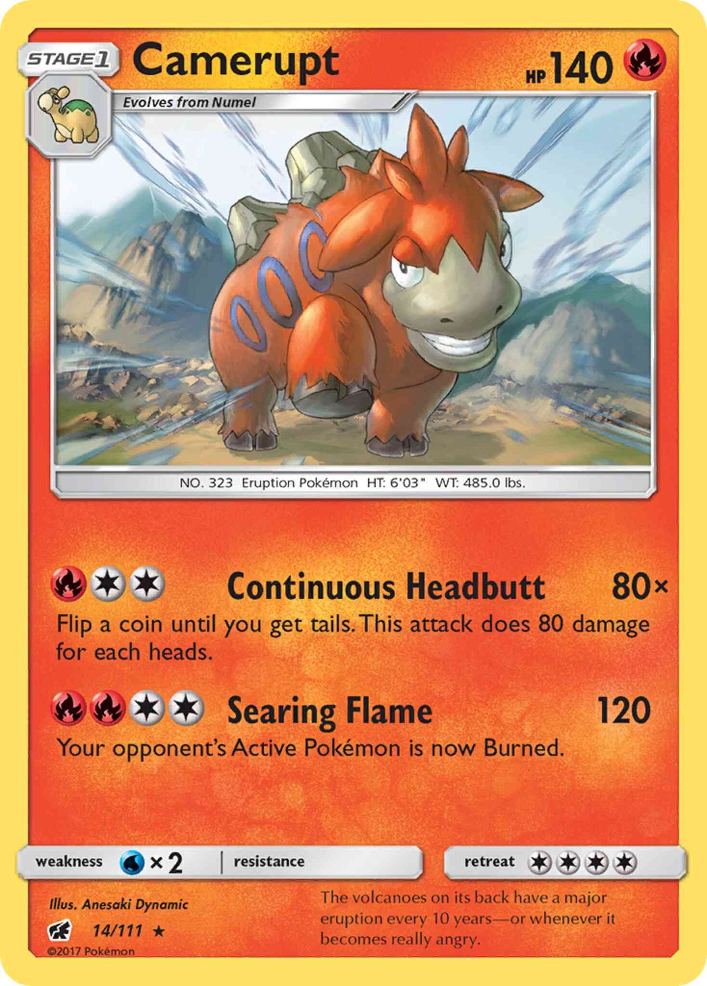 Camerupt - 14/111 - Rare [sm4-14] [Reverse Holo]