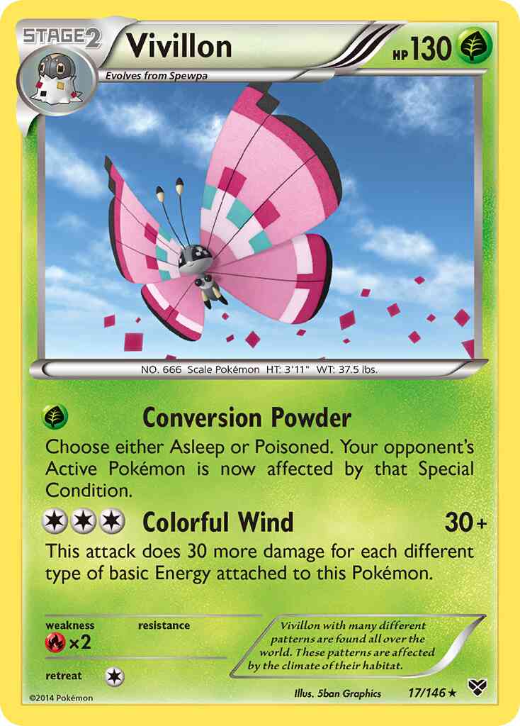 Vivillon (Pink) - 17/146 - Rare Holo [xy1-17] [Holo]