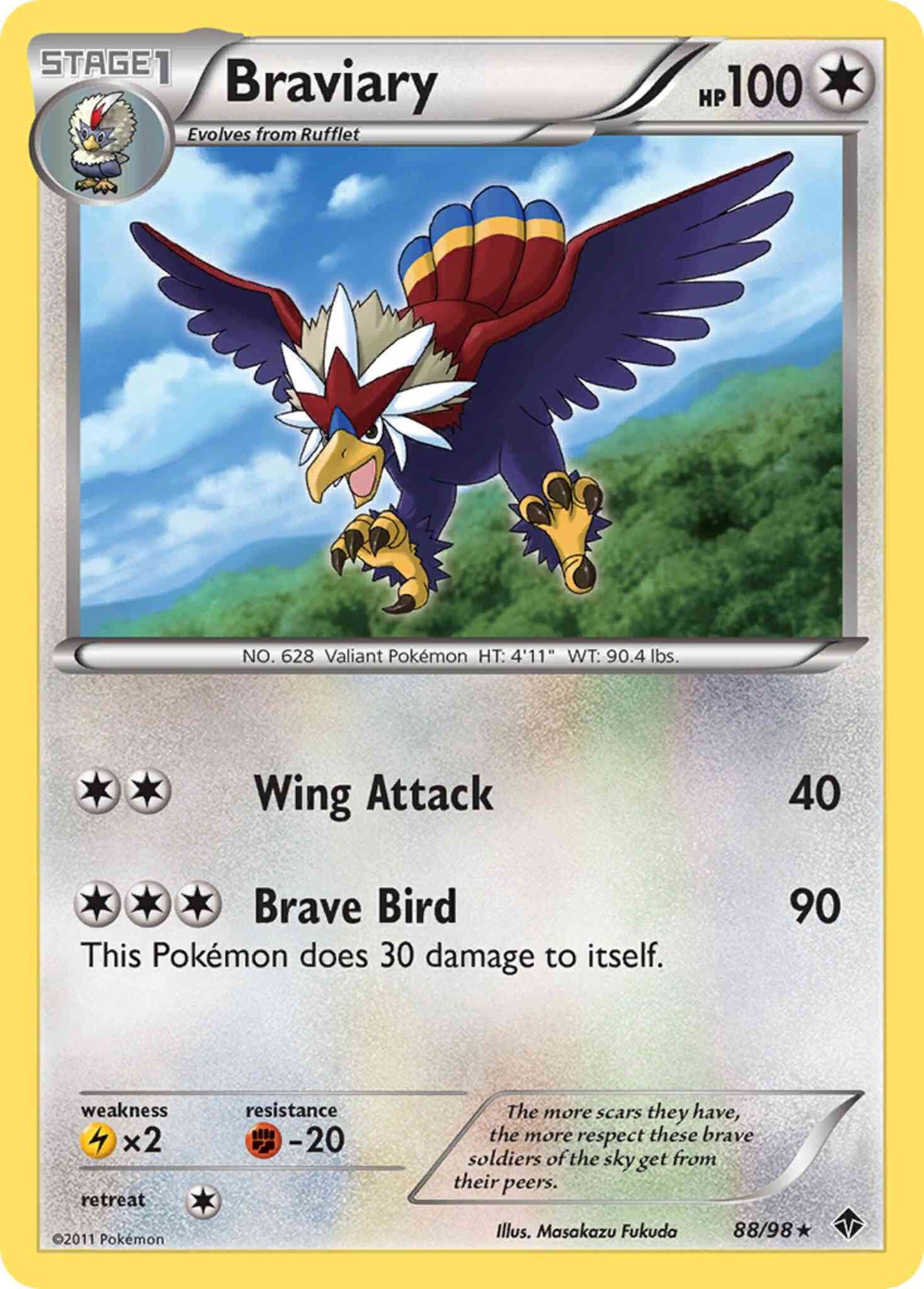 Braviary - 88/98 - Rare Holo [bw2-88] [Holo]