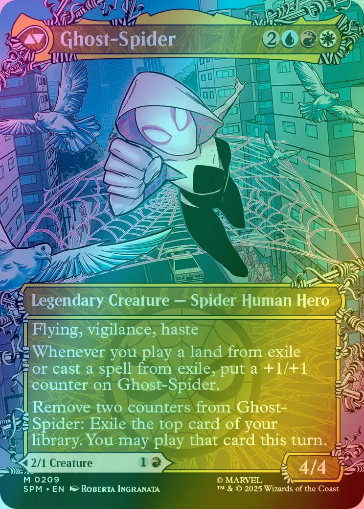 gwen stacy mtg card Gwen Stacy // Ghost-Spider [209] [Borderless] [Web-Slinger] [Marvel's  Spider-Man] [Foil] – Face to Face Games