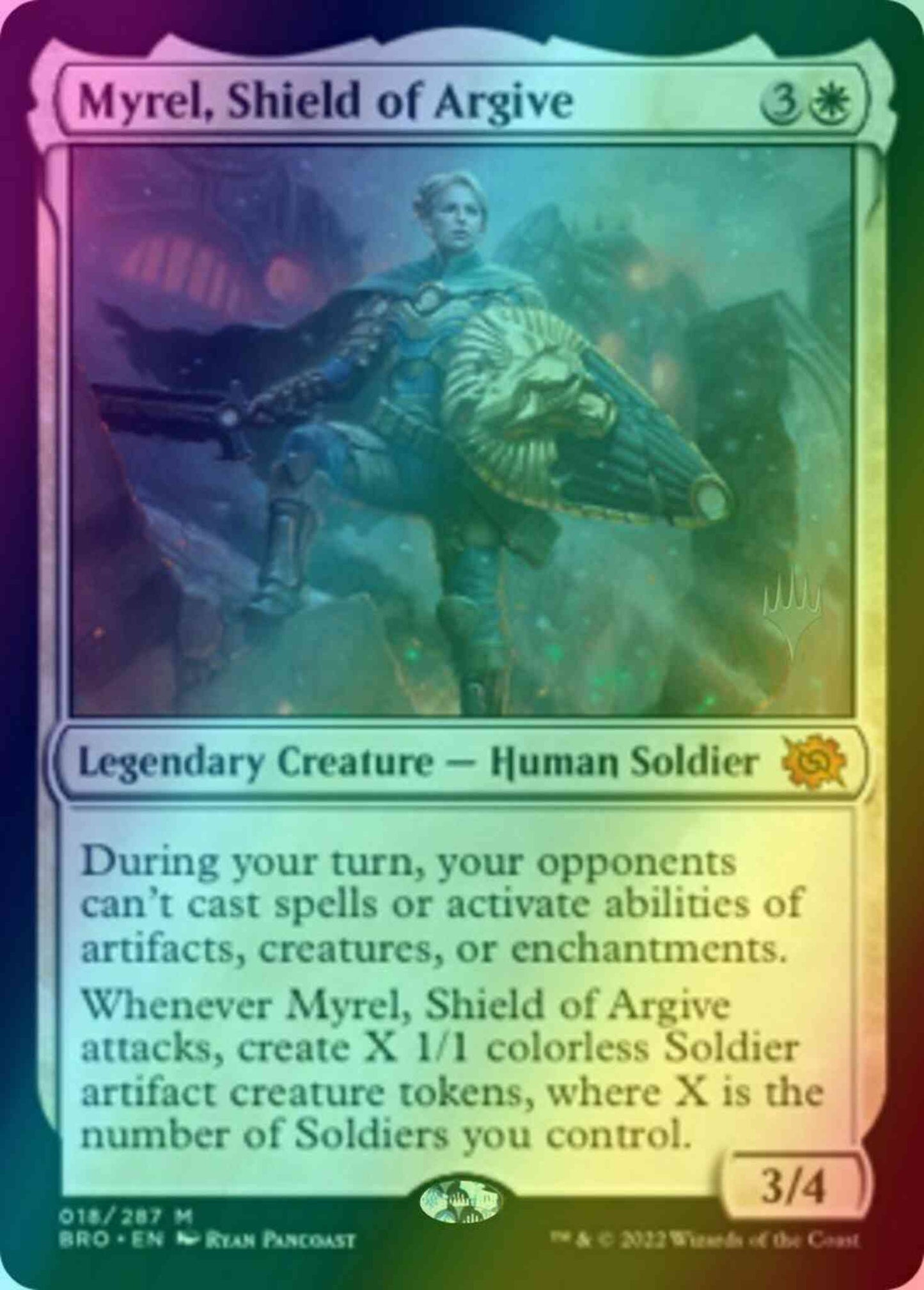 Myrel, Shield of Argive [18p] [Promo Pack] [The Brothers' War: Promos] [Foil]