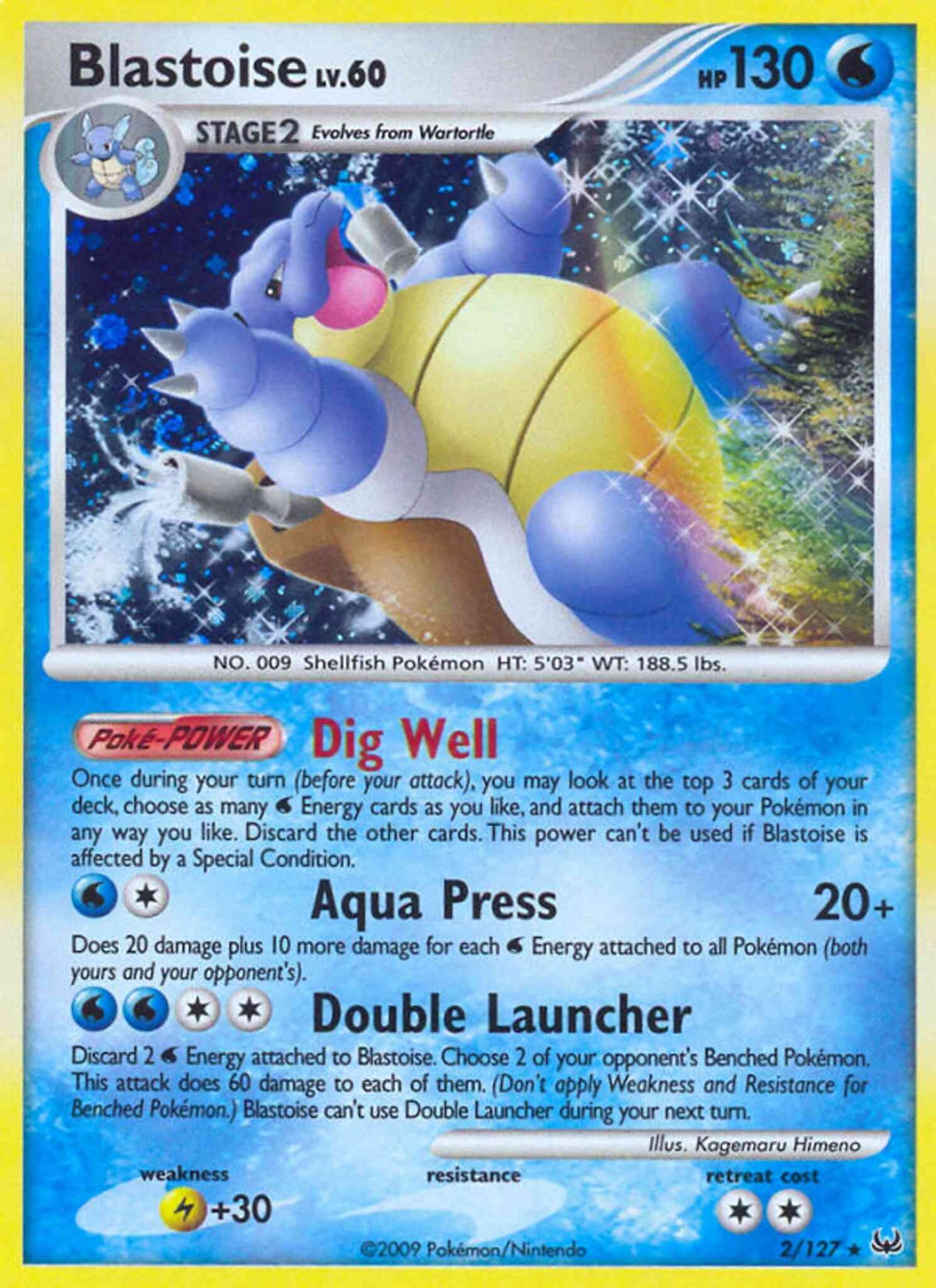 Blastoise - 2/127 - Rare Holo [pl1-2] [Reverse Holo]