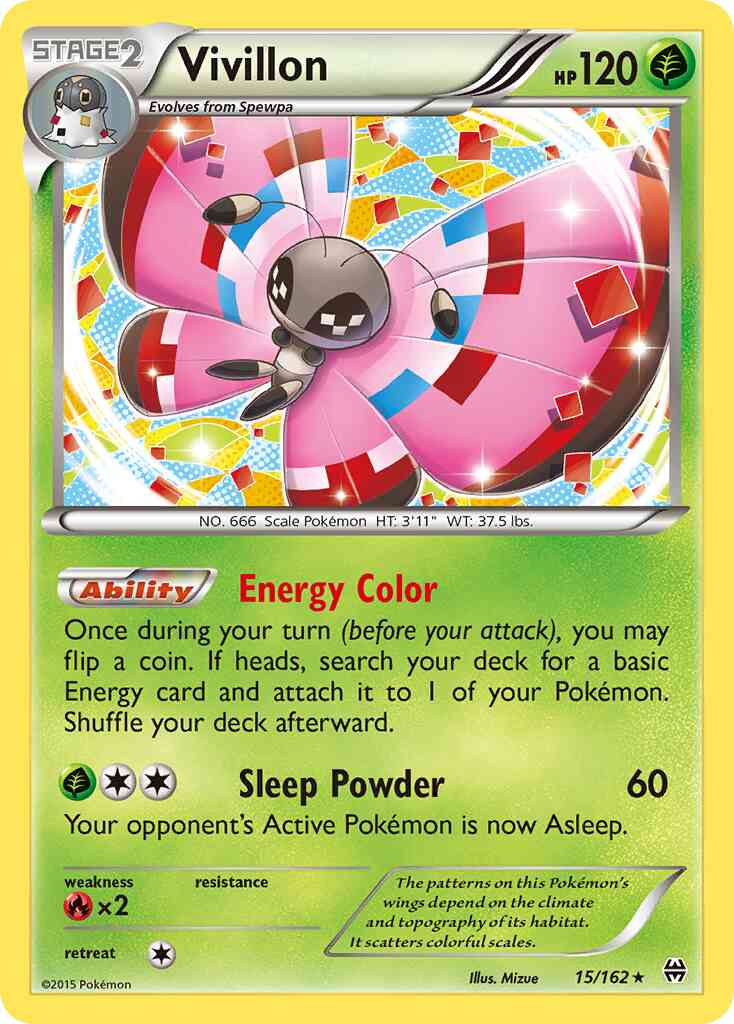 Vivillon - 15/162 - Rare Holo [xy8-15] [Holo]