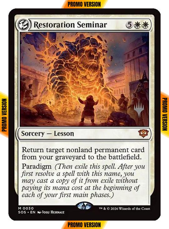 Restoration Seminar [30p] [Promo Pack] [Secrets of Strixhaven Promos] [Non-Foil]