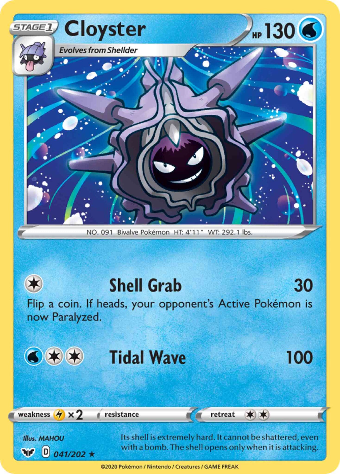 Cloyster - 041/202 - Rare [swsh1-041] [Non-Holo]