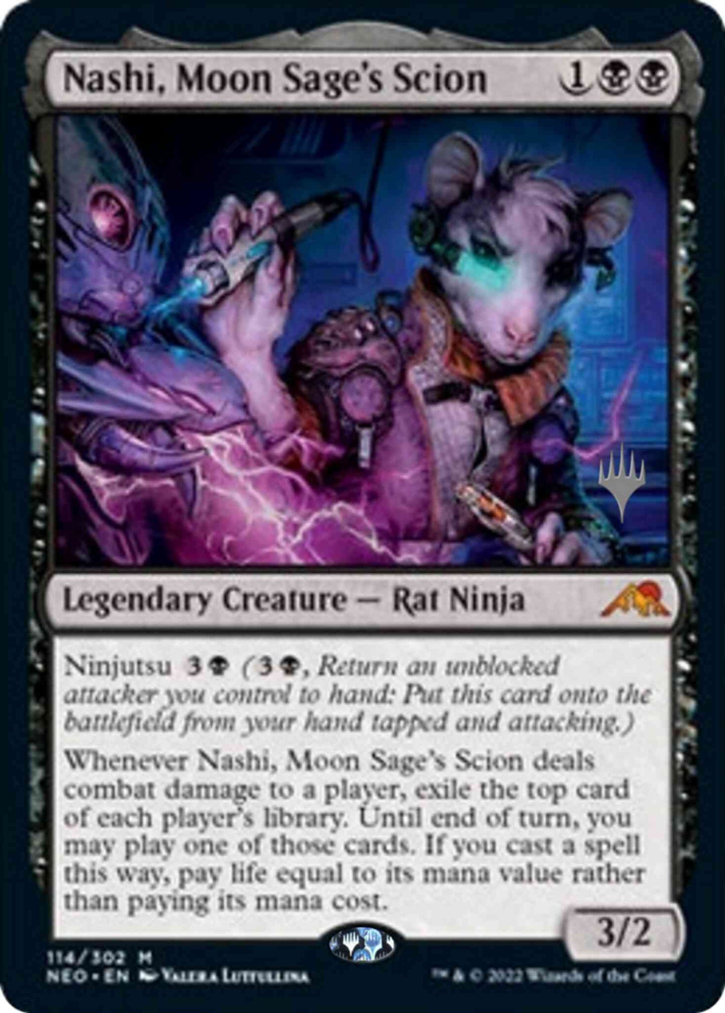 Nashi, Moon Sage's Scion [Promo Pack] [114p] [Kamigawa: Neon Dynasty: Promos] [Non-Foil]