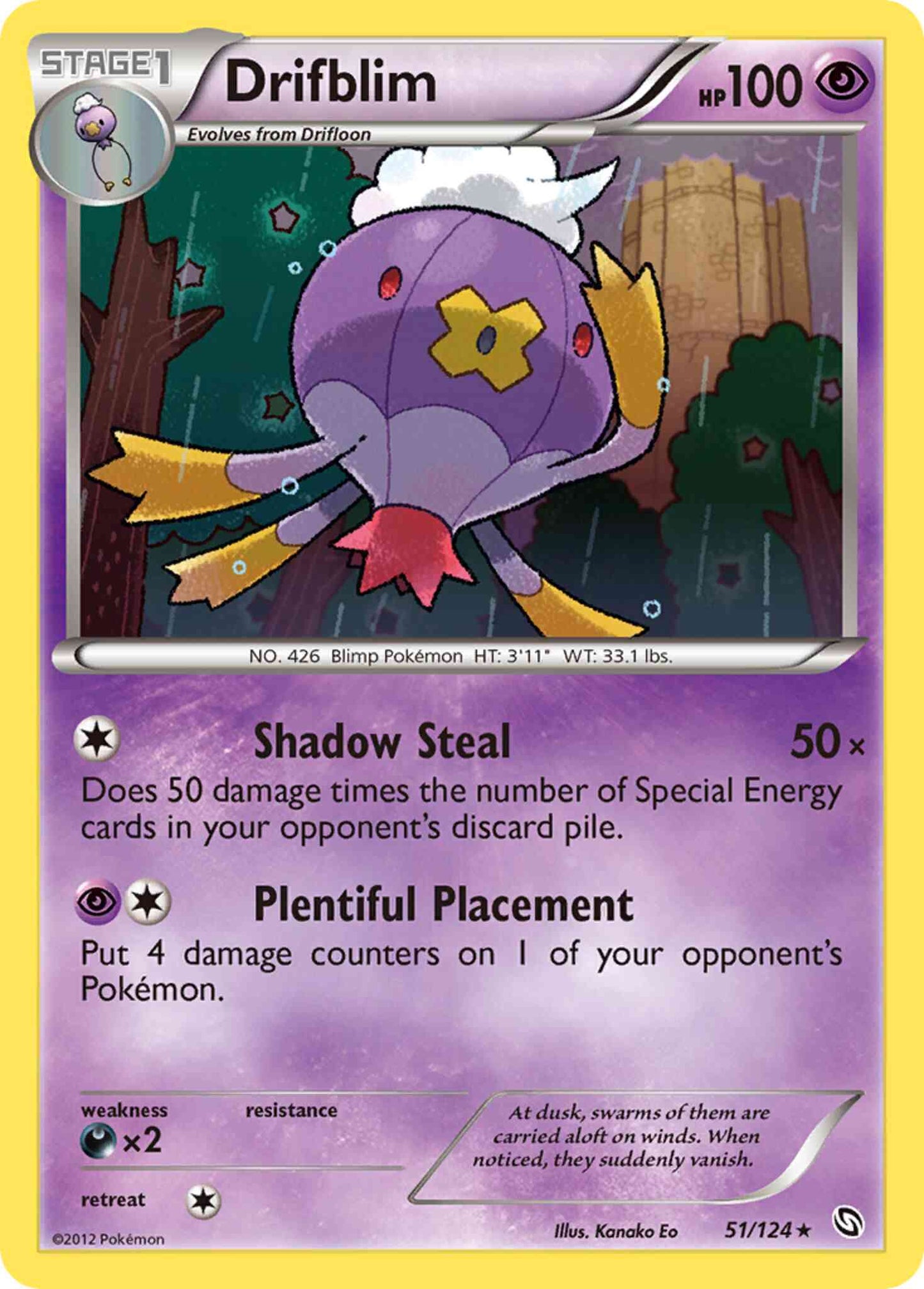 Drifblim - 51/124 - Rare [bw6-51] [Reverse Holo]