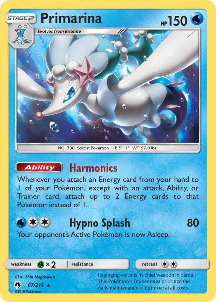 Primarina - 67/214 - Rare [sm8-67] [Non-Holo]