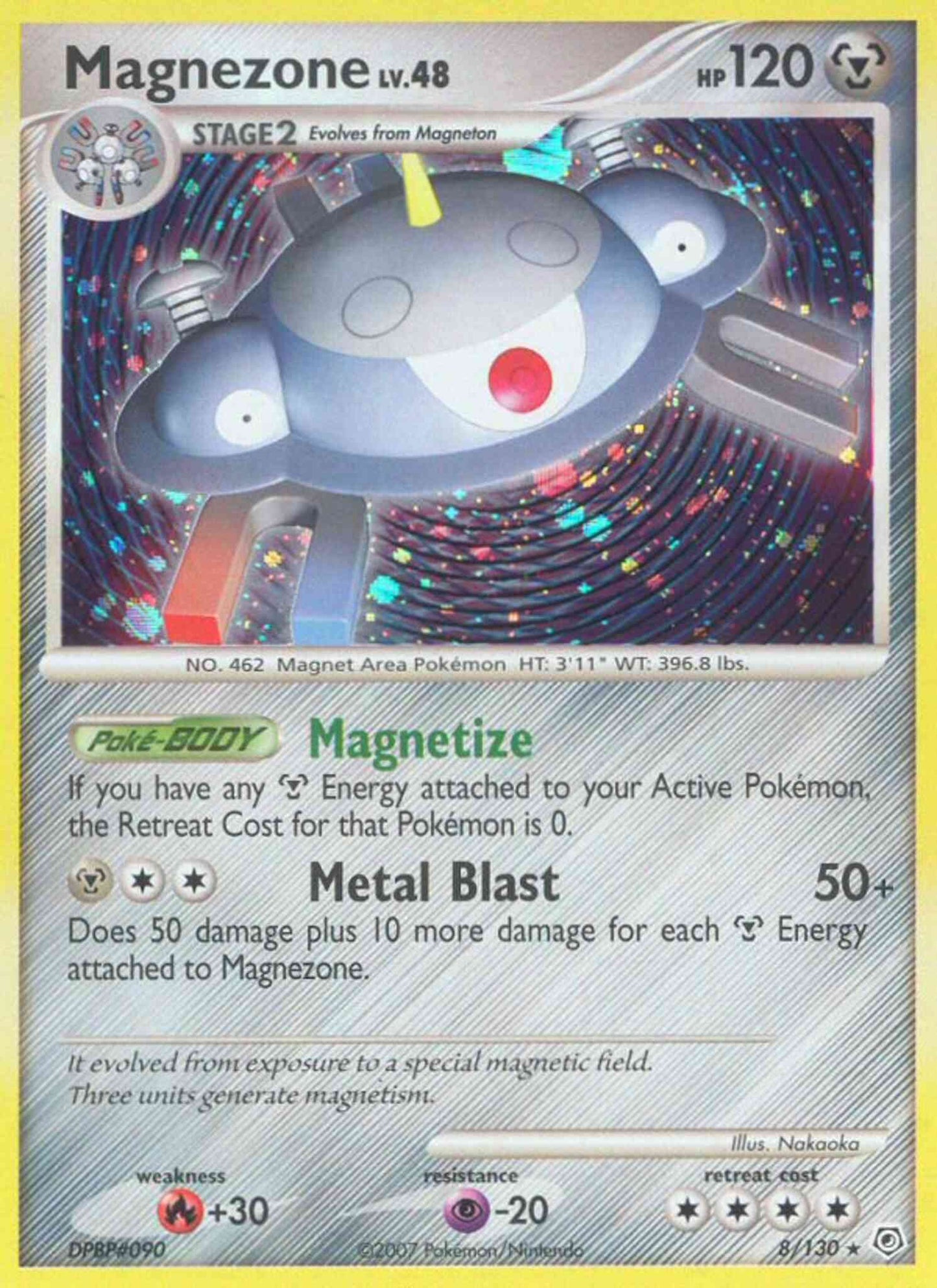 Magnezone - 8/130 - Rare Holo [dp1-8] [Reverse Holo]