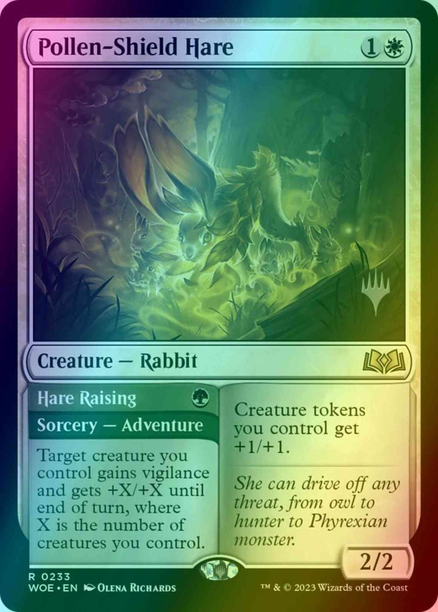 Pollen-Shield Hare // Hare Raising [233p] [Promo Pack] [Wilds of Eldraine: Promos] [Foil]