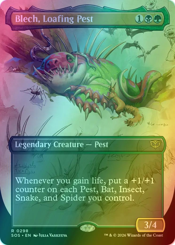 Blech, Loafing Pest [298] [Borderless] [Field Notes] [Secrets of Strixhaven] [Foil]