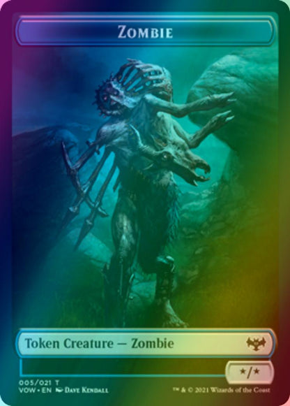 Human Token (01) // Zombie Token (05) [Innistrad: Crimson Vow: Tokens] [Foil]