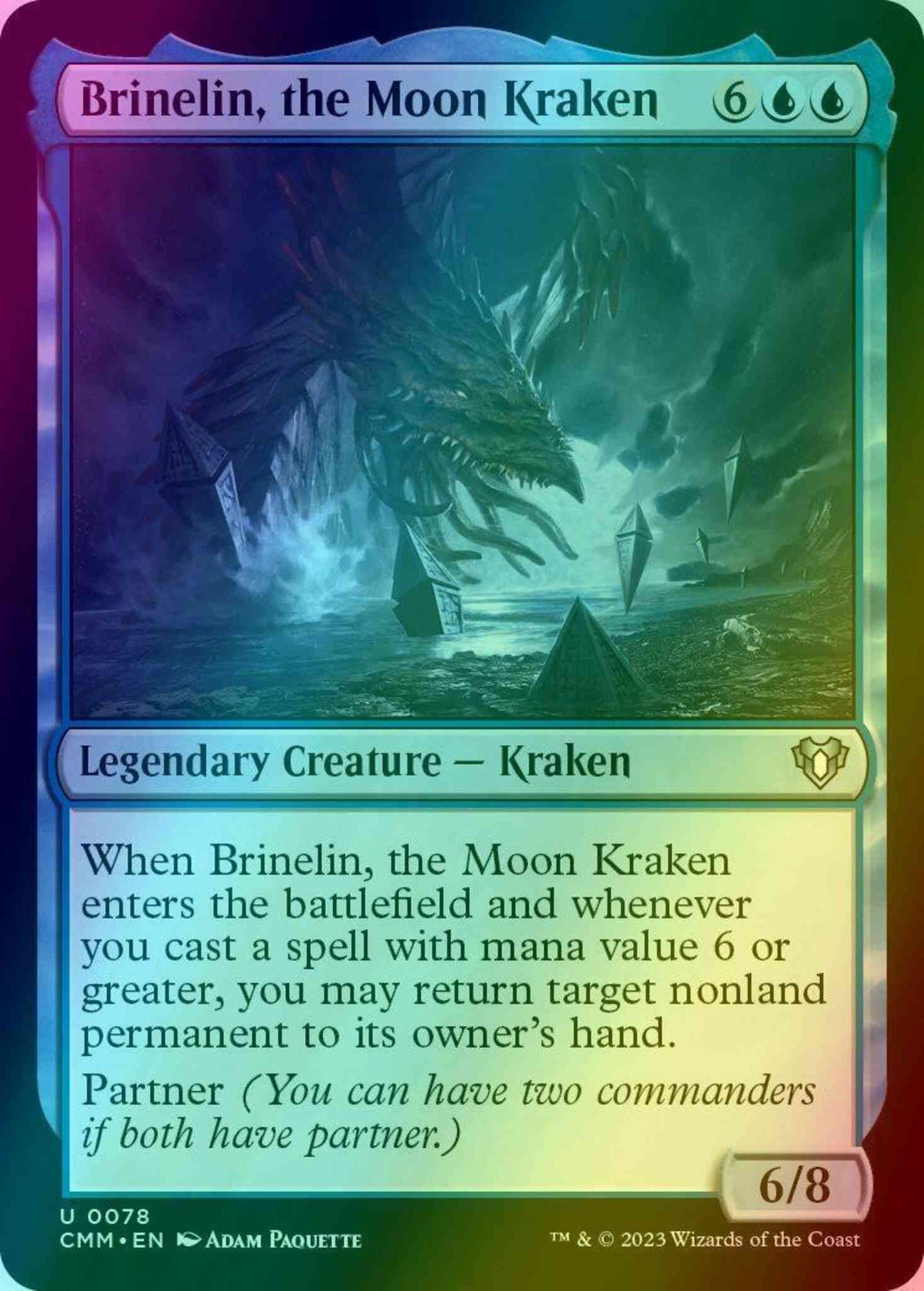 Brinelin, the Moon Kraken [78] [Commander Masters] [Foil]