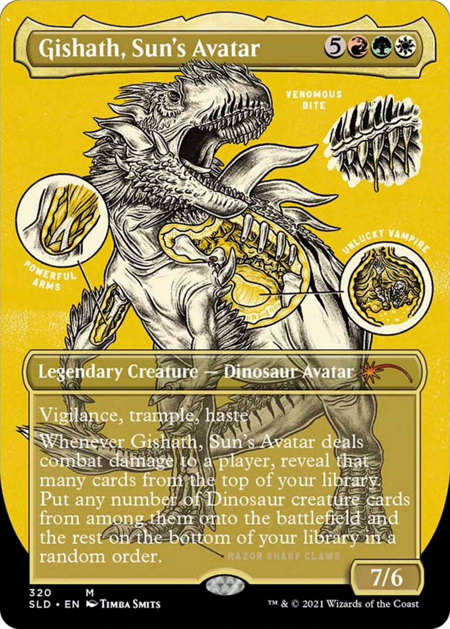 Gishath, Sun's Avatar [0320] [Borderless] [Monster Anatomy 101] [Secret Lair Drop] [Non-Foil]