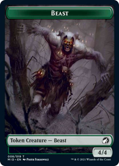 Beast Token (08) // Spider Token (11) [Innistrad: Midnight Hunt: Tokens] [Non-Foil]