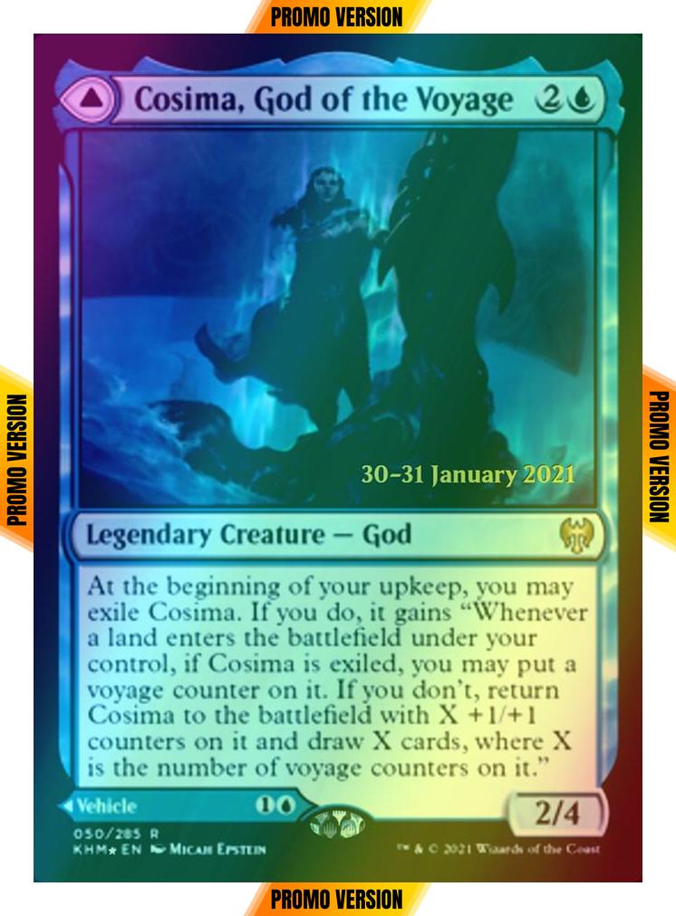 Cosima, God of the Voyage // The Omenkeel [Prerelease] [50s] [Kaldheim Promos] [Foil]