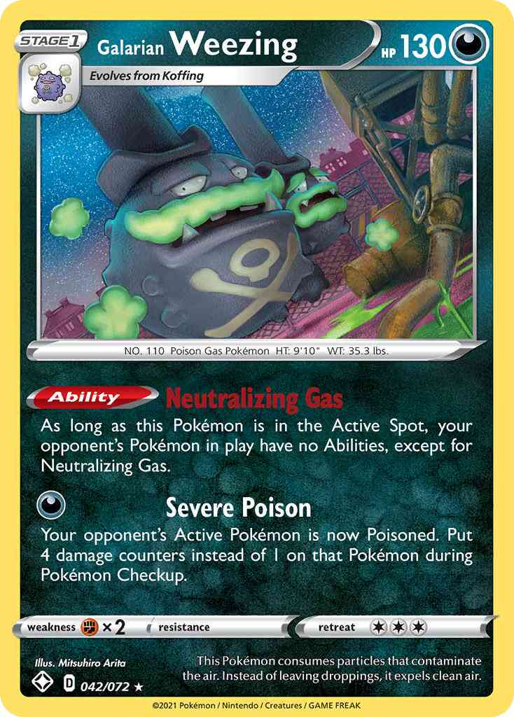 Galarian Weezing - 042/072 - Rare Holo [swsh45-042] [Reverse Holo]