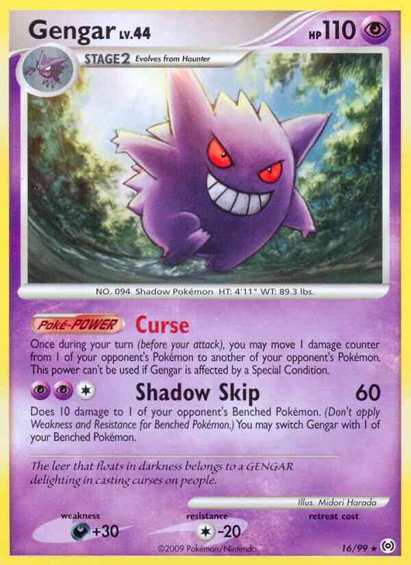 Gengar - 16/99 - Rare [pl4-16] [Reverse Holo]