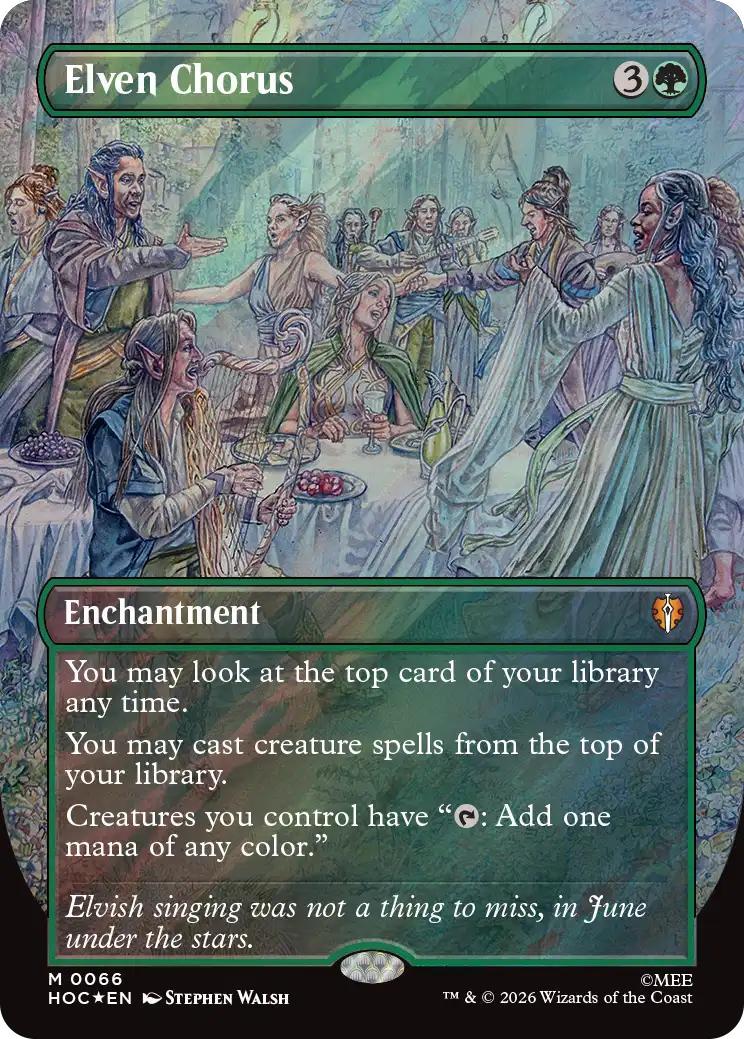 Elven Chorus [66] [Borderless] [Classic Artist] [The Hobbit: Commander] [Surge Foil]