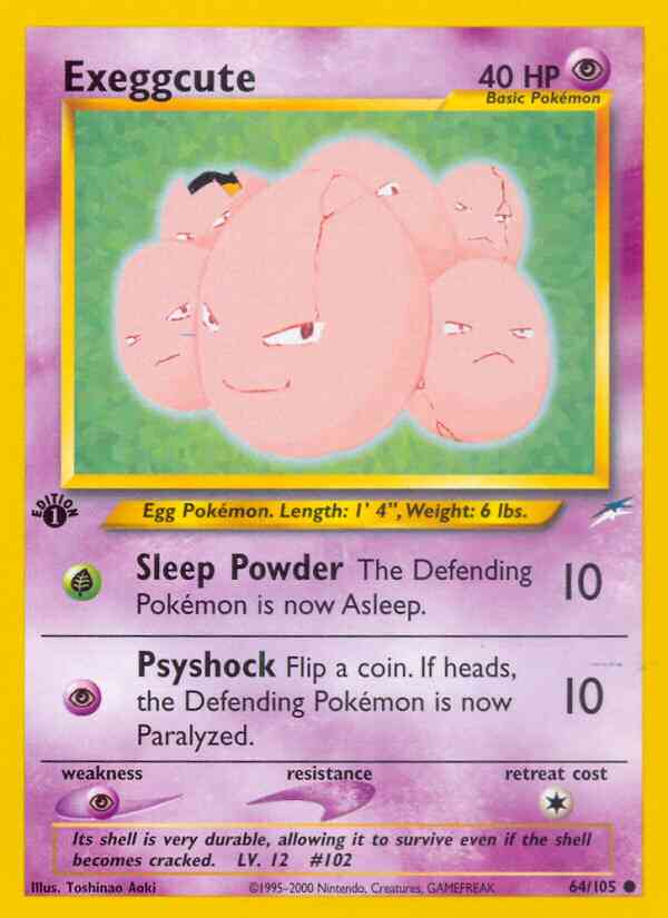 Exeggcute - 64/105 - Common - 1st Edition [neo4-64] [Non-Holo]