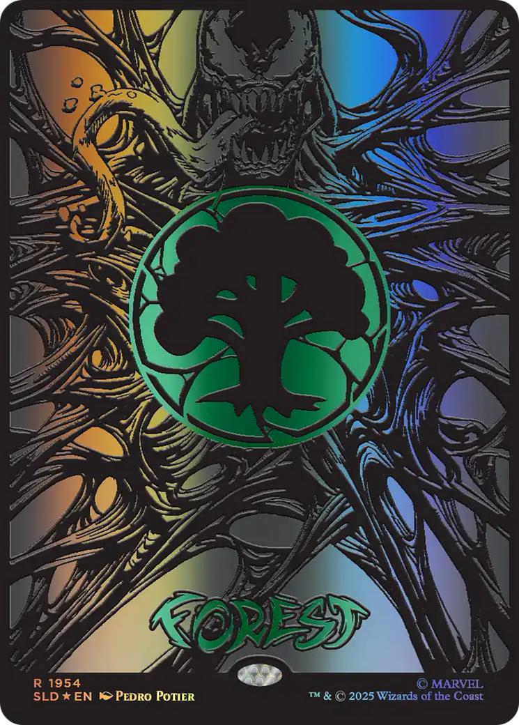 Forest [1954] [Full Art] [Spider-Man: Mana Symbiote] [Secret Lair Drop] [Raised Foil]