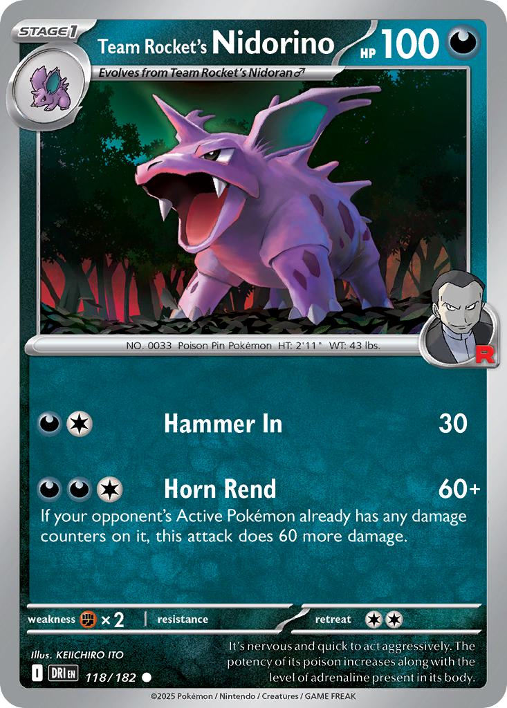 Team Rocket's Nidorino - 118/182 - Common [sv10-118] [Non-Holo]